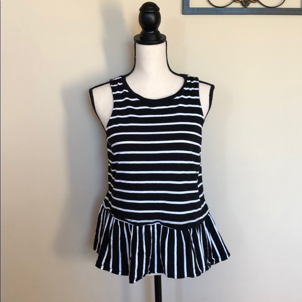 Old Navy Stripe Peplum Tank - Medium
